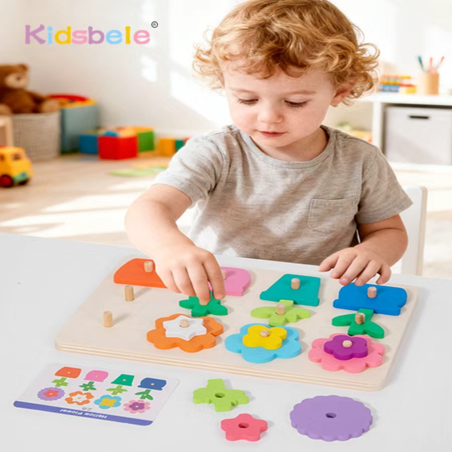 Montessori DIY Wooden Flower P - Board Game Design avaliação e preço