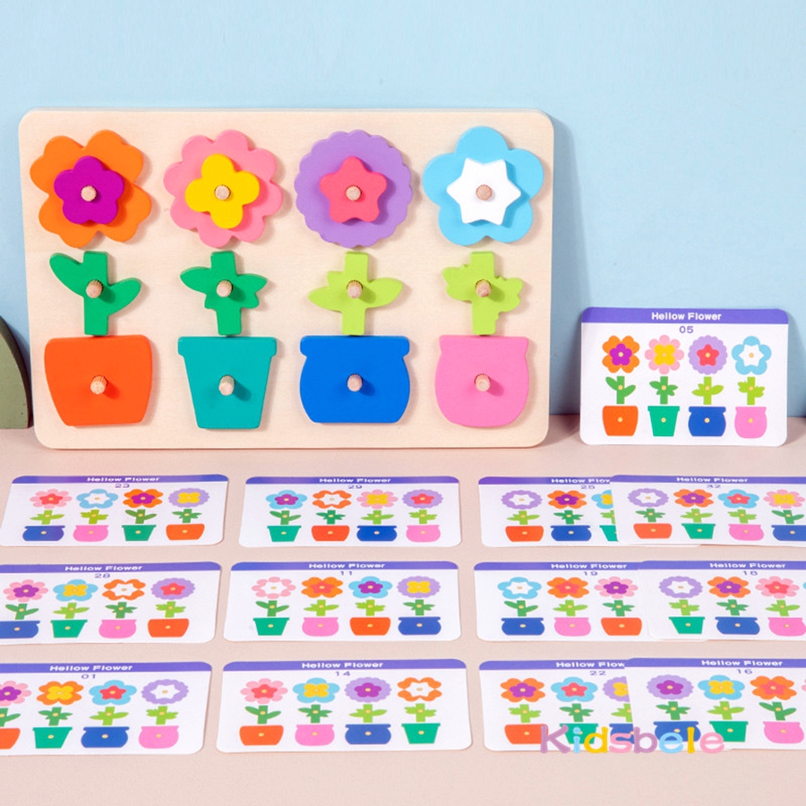 Montessori DIY Wooden Flower P - Board Game Design avaliação e preço