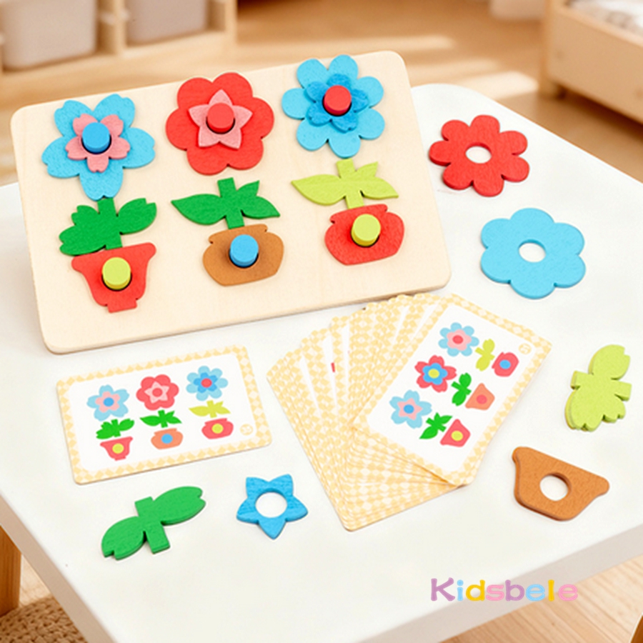 Montessori DIY Wooden Flower P - Board Game Design avaliação e preço