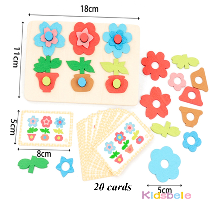 Montessori DIY Wooden Flower P - Board Game Design avaliação e preço