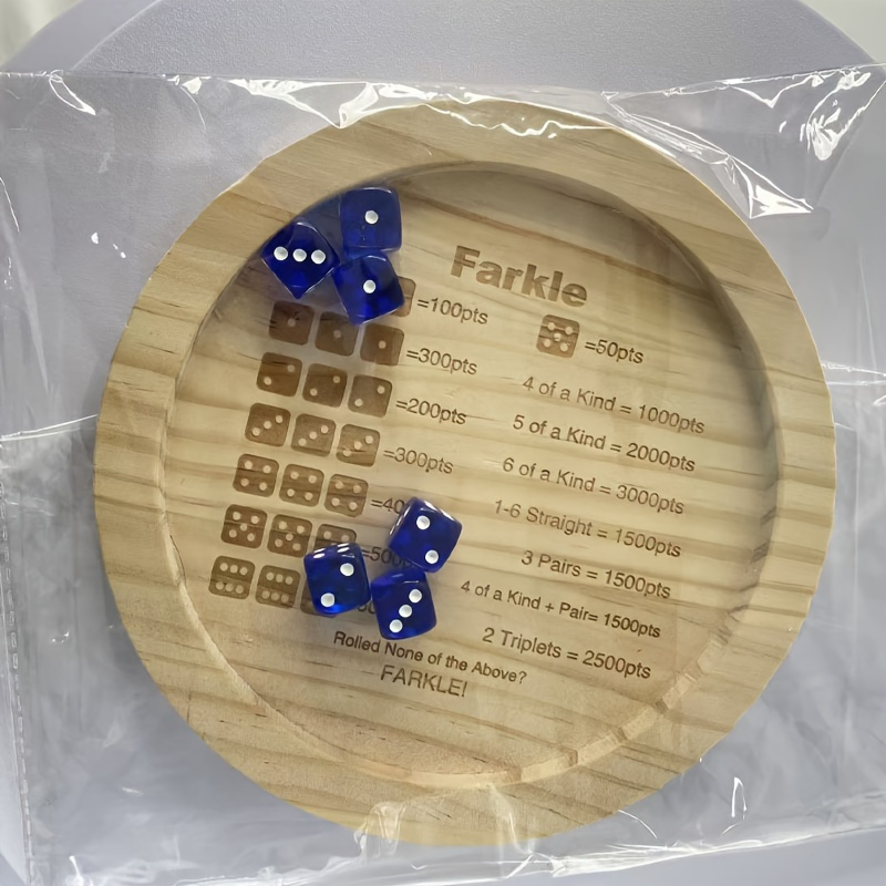 1 Wooden Farkle Dice Tray with - Board Game Or Boardgame avaliação e preço