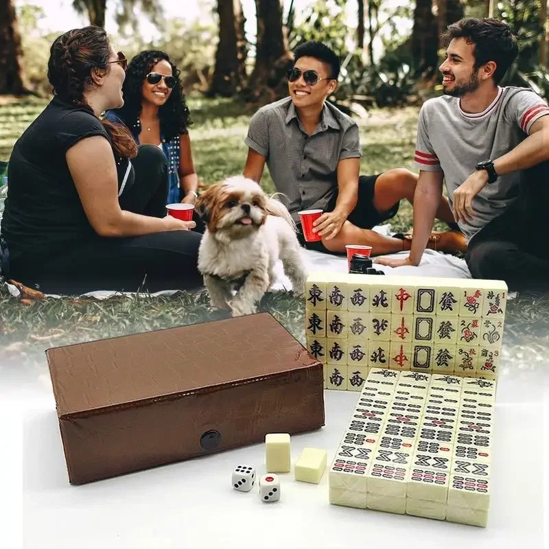 Chinese Mahjong Game Set 144 W - Board Game Mahjong avaliação e preço