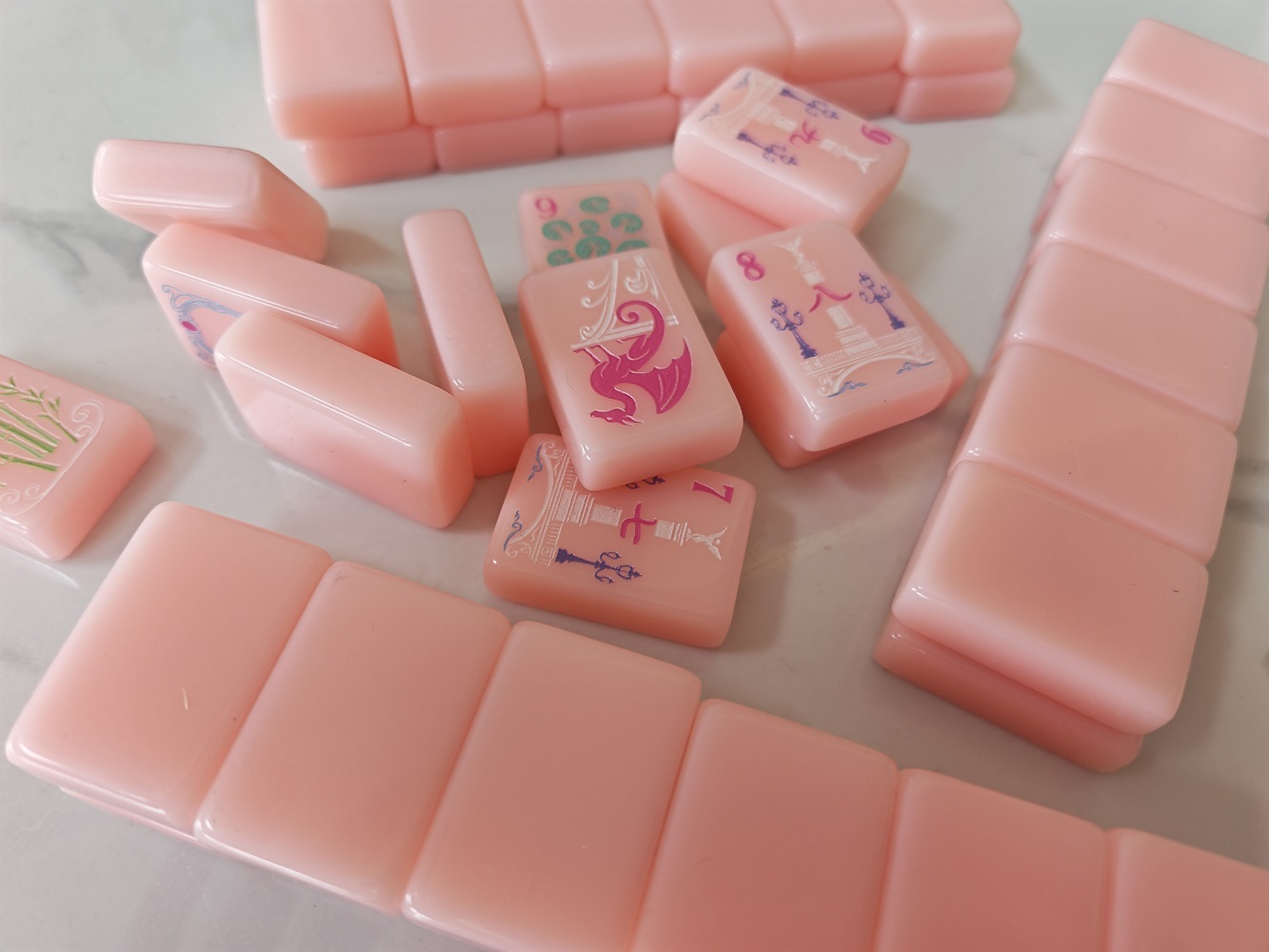 2026 Hot New Pink Acrylic Amer - Board Game Mahjong avaliação e preço
