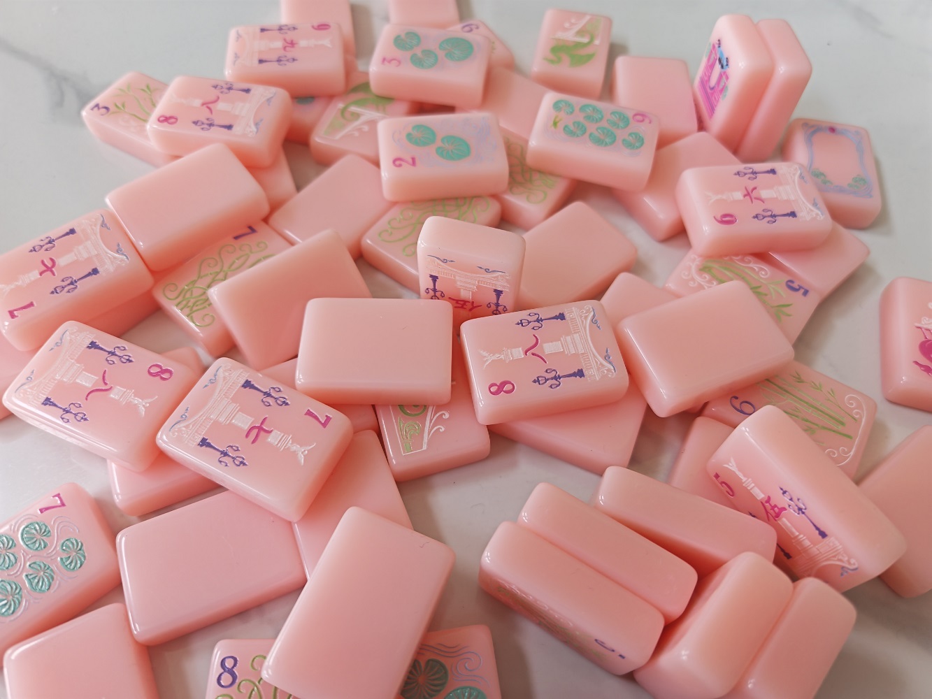 2026 Hot New Pink Acrylic Amer - Board Game Mahjong avaliação e preço