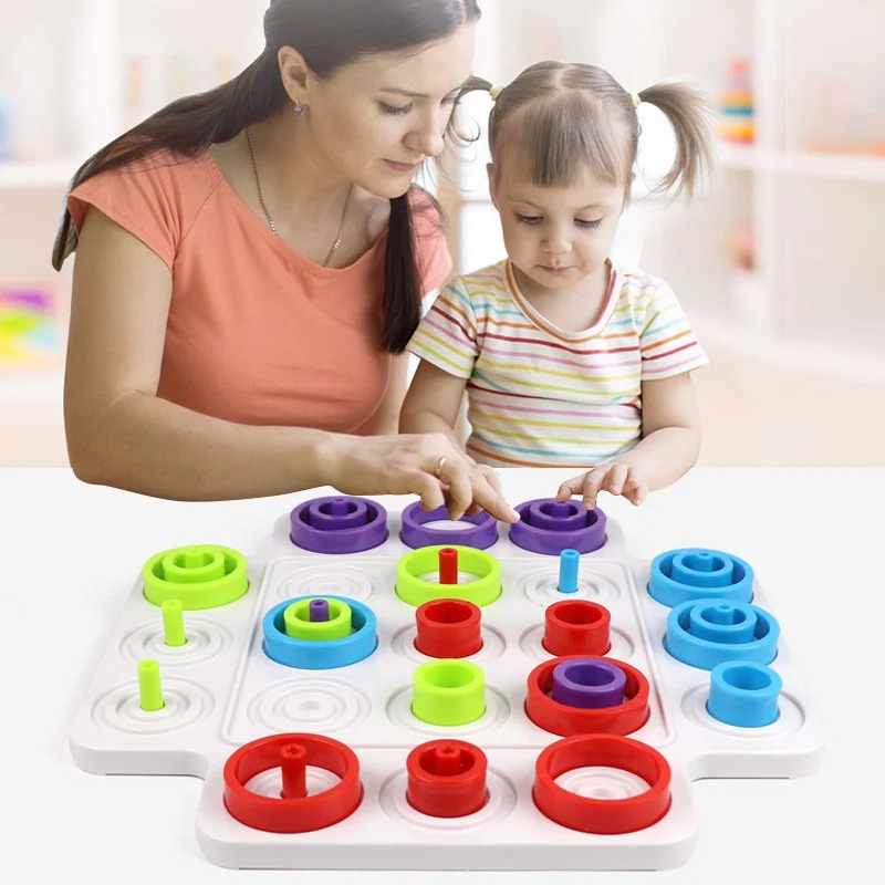 Montessori Stacking Ring Board - Board Game For Kids avaliação e preço