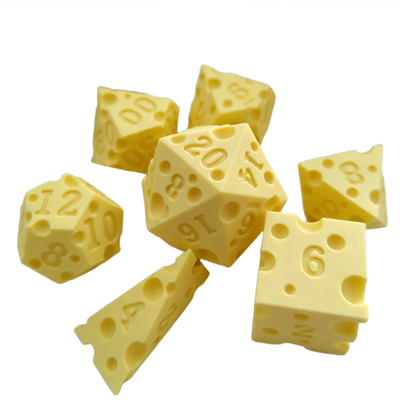 Cheese Polyhedral Dice Set Lay - Board Game Design avaliação e preço