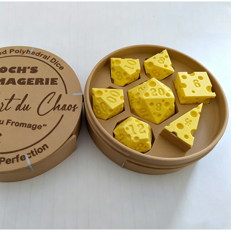Cheese Polyhedral Dice Set Lay - Board Game Design avaliação e preço